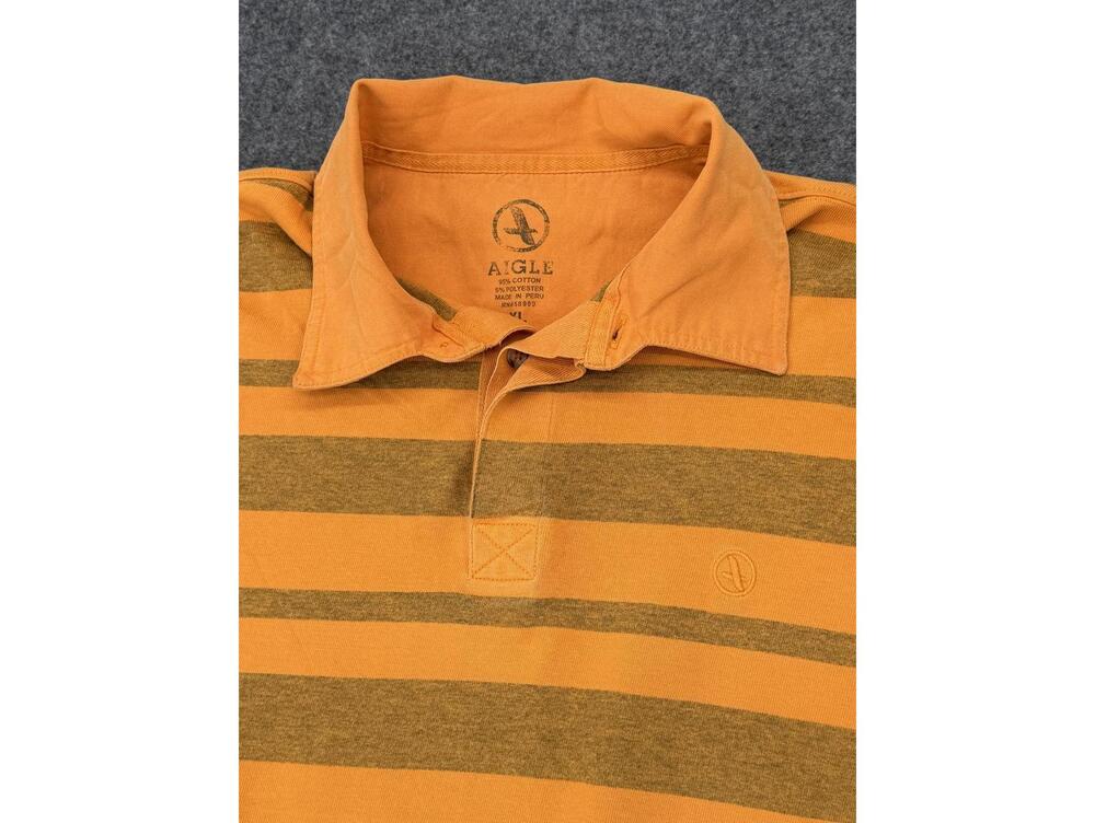 Aigle Relaxed Fit XL Striped Cotton Polyester‎ Polo Shirt - Picture 5 of 8